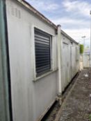 Site Office/Training Cabin With Some Desk Furniture L - 10m W - 3m electrics fitted no leaks on
