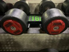 Pair Of 16kg Hammer Strength Dumbbells