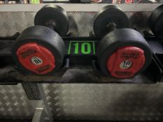 Pair Of 10kg Hammer Strength Dumbbells