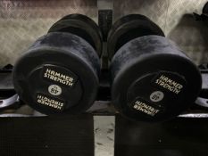 Pair Of 48kg Hammer Strength Dumbbells