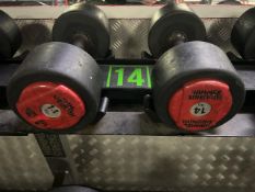 Pair Of 14kg Hammer Strength Dumbbells