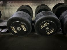 Pair Of 44kg Hammer Strength Dumbbells