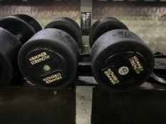 Pair Of 42kg Hammer Strength Dumbbells
