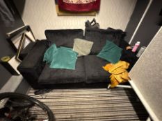 Black Fabric 2 Seat Sofa
