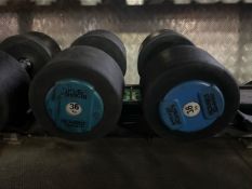 Pair Of 36kg Hammer Strength Dumbbells