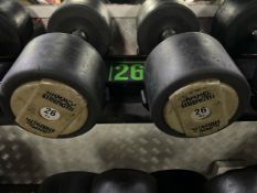 Pair Of 26Kg Hammer Strength Dumbbells