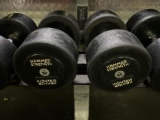 Pair Of 46kg Hammer Strength Dumbbells