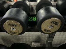 Pair Of 28kg Hammer Strength Dumbbells