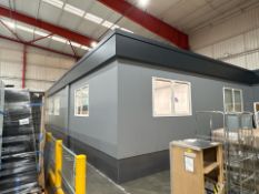 Worksite Office Block 3 x 40ft containers constructed into a temporary office building Walls knoc