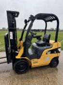 Caterpillar 1.5 Tonne Diesel Forklift, Container Triple Mast & Side Shift
