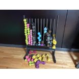Physical Studio Dumbbells and Rack