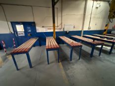 Wooden Bench With Metal Frame x4