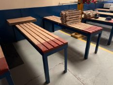 Wooden Bench With Metal Frame x2
