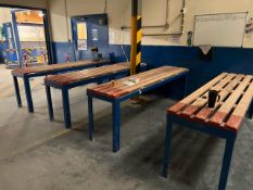 Wooden Bench With Metal Frame x4