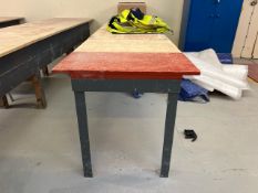 Wooden Table With Metal Frame