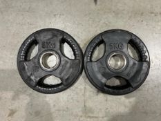 Pair Of Bodymax 5kg Rubber Weight Plates - No Reserve