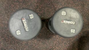 Force 25Kg Dumbells x 2 - No Reserve