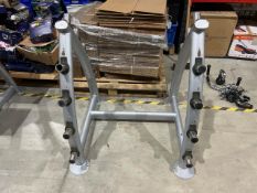 Silver Metal Barbell Stand - No Reserve
