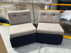 Boss Design Soft Lobby Seat Blue/Cream x2, No Reserve