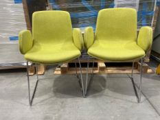 Orange Box Green Cubb Fabric Chair With Metal Legs x2, No Reserve