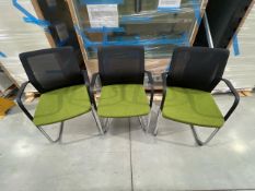 Orange Box Black And Green Chair With Metal Frame x3, No Reserve