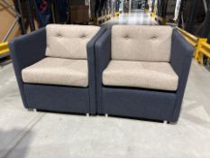 Boss Design Blue/Grey Thin Armchair x2, No Reserve