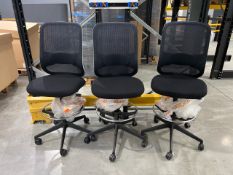 Orange Box Black Wheeled Office Chairs x3, No Reserve