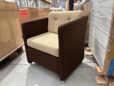 Boss Design Brown/ Cream Fabric Armchair, No Reserve