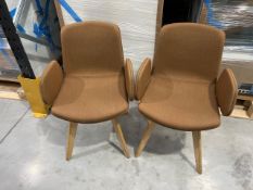 Orange Box Burnt Orange Fabric Chair With Wooden Legs x2, No Reserve