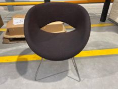 Brown Happy Chair With Metal Legs, No Reserve