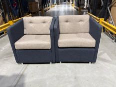 Boss Design Blue/Grey Thin Armchair x2, No Reserve