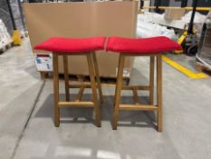 OrangeBox Red Fabric Stools x2, No Reserve