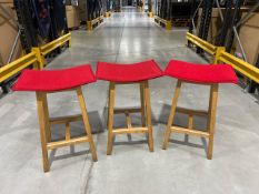 OrangeBox Red Fabric Stools x3, No Reserve