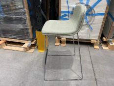 Orange Box Green Fabric Stool Chair With Metal Frame, No Reserve