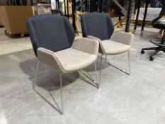 Boss Kruze Chair Blue/Cream x2, No Reserve