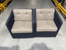 Boss Design Blue/Grey Thin Armchair x2, No Reserve