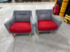 Orangebox Red/Grey Lounge Chair x2, No Reserve