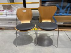 OrangeBox Wooden Canteen Chair x2, No Reserve