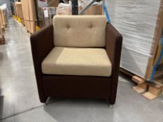 Boss Design Brown/ Cream Fabric Armchair, No Reserve