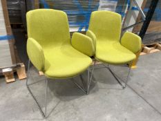 Orange Box Green Cubb Fabric Chair With Metal Legs x2, No Reserve