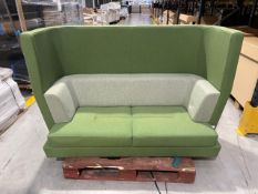 Green Fabric Four Seater Booth, No Reserve