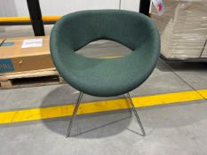 Green Happy Chair With Metal Legs, No Reserve