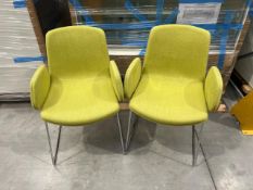 Orange Box Green Cubb Fabric Chair With Metal Legs x2, No Reserve