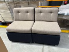 Boss Design Soft Lobby Seat Blue/Cream x2, No Reserve
