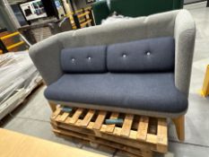Orangebox Coze Low Back Sofa Blue, No Reserve