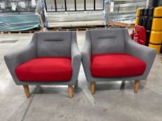 Orangebox Red/Grey Lounge Chair x2, No Reserve