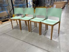 Boss Design Wooden Seafoam Green Chairs x4, No Reserve