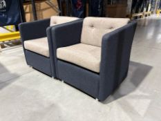 Boss Design Blue/Grey Thin Armchair x2, No Reserve