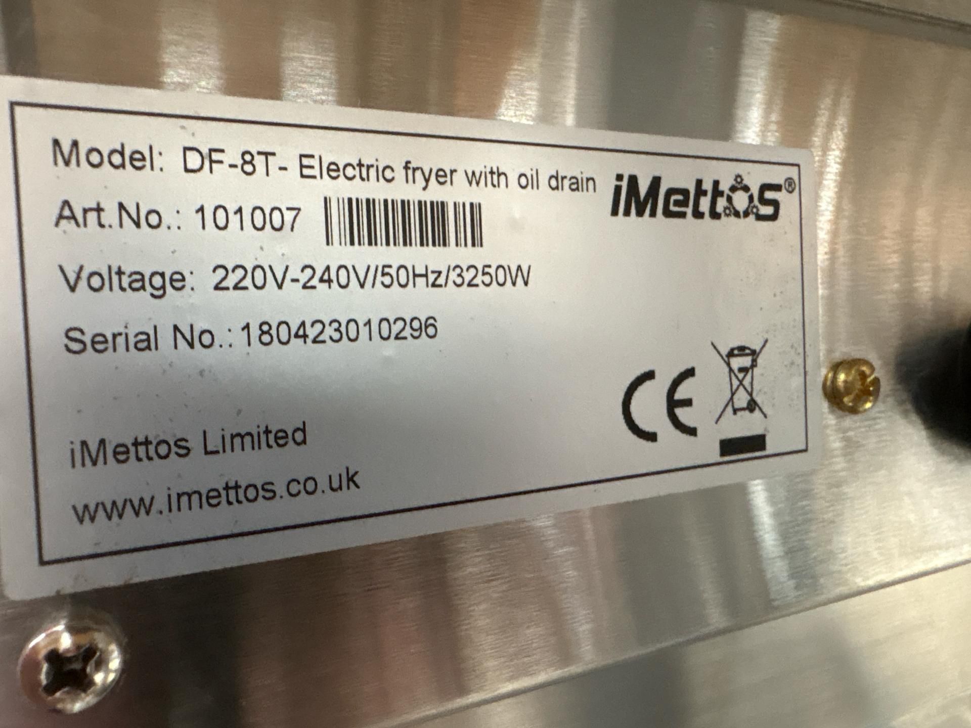 iMettos DF 8T Electric Fryer With Oil Drain - No Reserve - Image 6 of 6