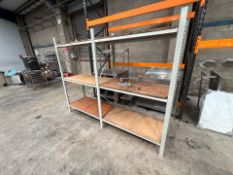 Grey Metal Racking With Wooden Shelves - No Reserve